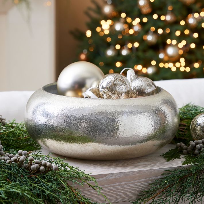 Silver Hammered Mercury Centerpiece Bowl West Elm