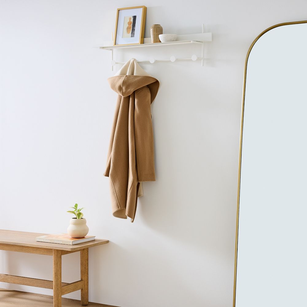 Floating Lines Shelf w/ Hooks West Elm