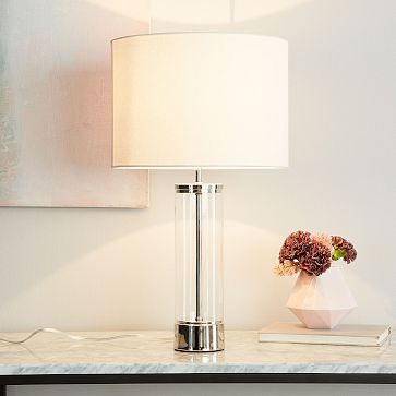 west elm acrylic column table lamp