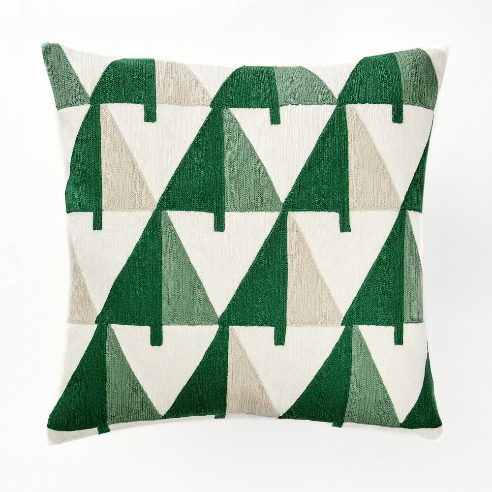 Crewel Colorblock Trees Pillow Cover West Elm