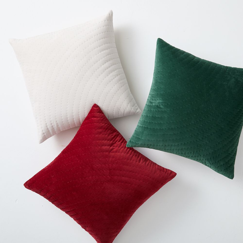 Quilted Ripple Velvet Pillow Cover West Elm