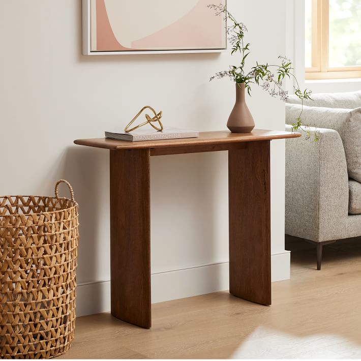 west elm gold console table