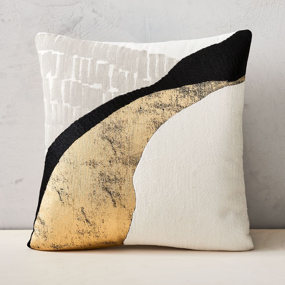 Embroidered Abstract Path Pillow Cover West Elm