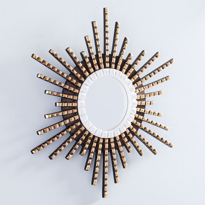 New!west elm Peruvianオシャレな木製ウオールミラー(Flower) rccgroup.vn