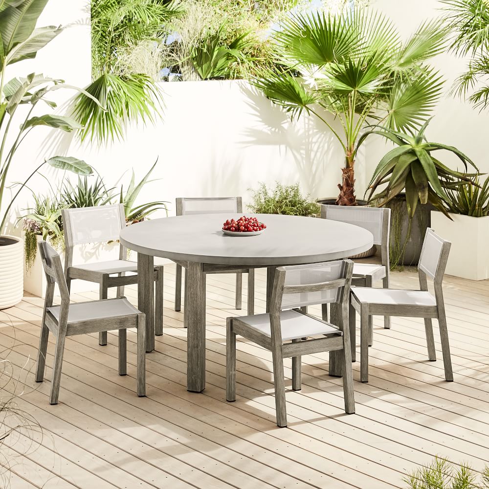 Open Box: Portside Concrete Outdoor Round Dining Table (60") & Dining