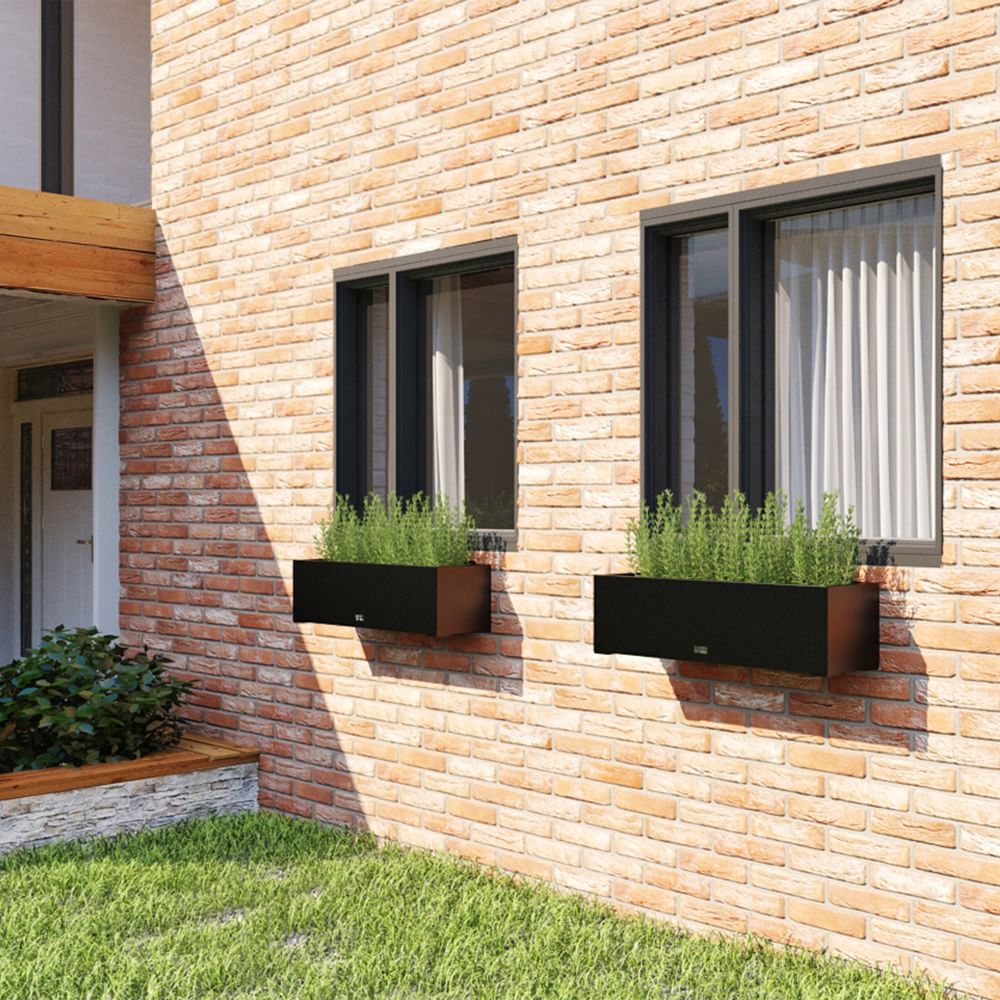 Veradek Midori Extra Large Black Plastic Trough Planter with Drainage Holes (10 in. L x 31 in. W x 15.25 in. H) (2-Pack) MLO31B-2PK - The Home Depot