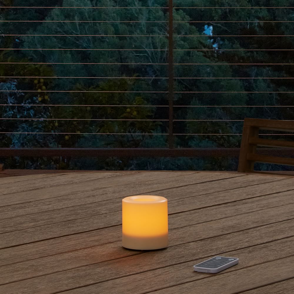 Outdoor Flickering Flameless Pillar Candles West Elm