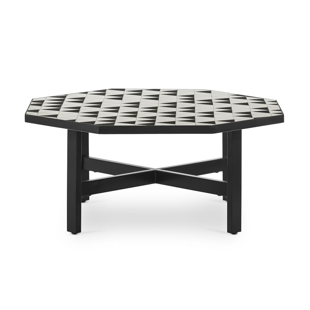 Black & White Tile Outdoor Coffee Table West Elm