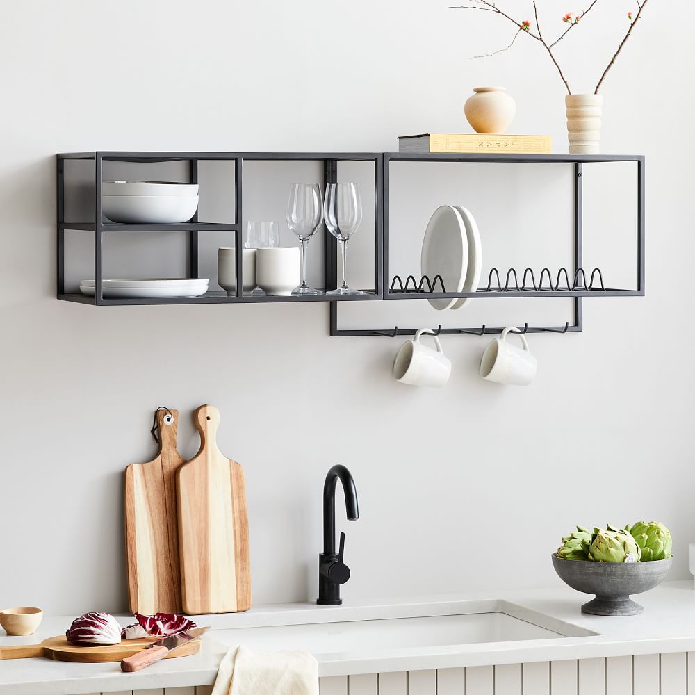 Streamline Modular Dish Rack & 3-Tiered Wide Shelf - Dark Bronze | West Elm