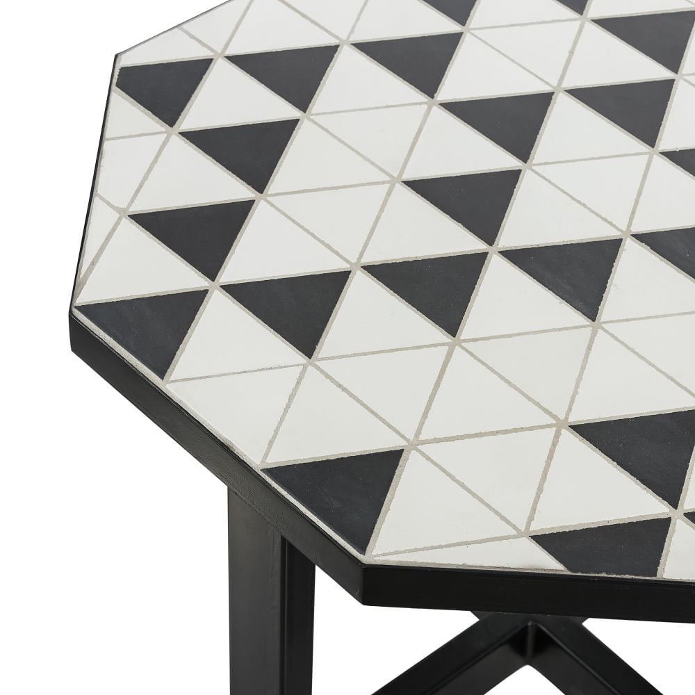 Black & White Tile Outdoor Coffee Table West Elm