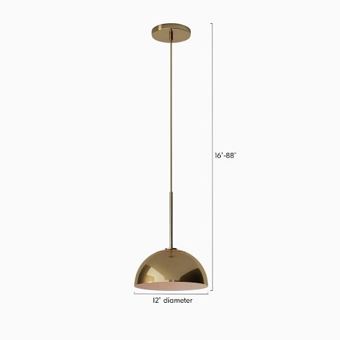 Sculptural Metal Hardwired Pendant (11.5