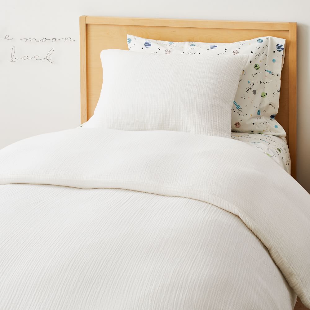 white gauze duvet cover