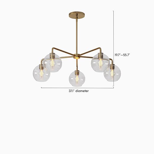 west elm sculptural 5 light chandelier