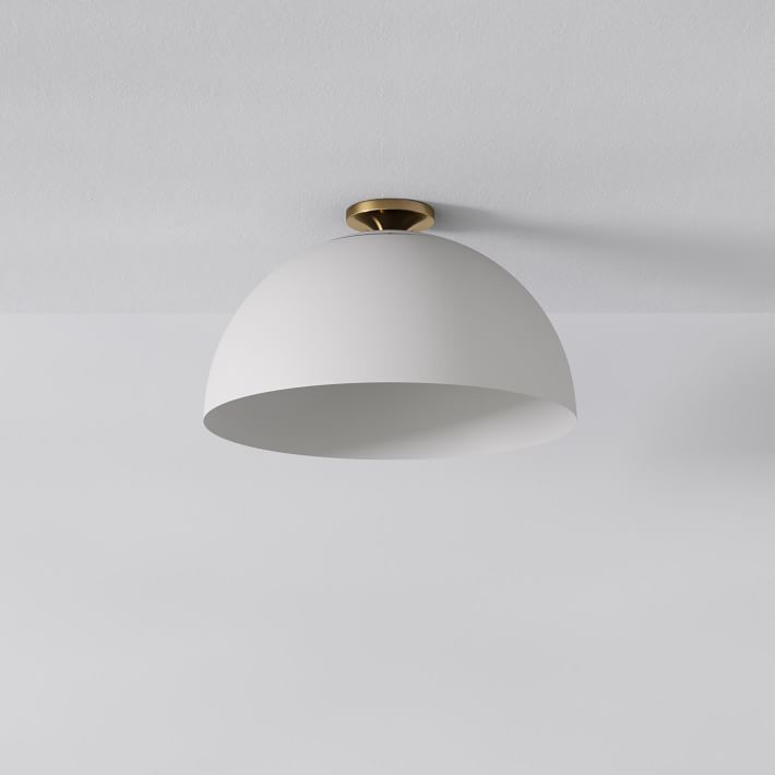 white metal flush mount light