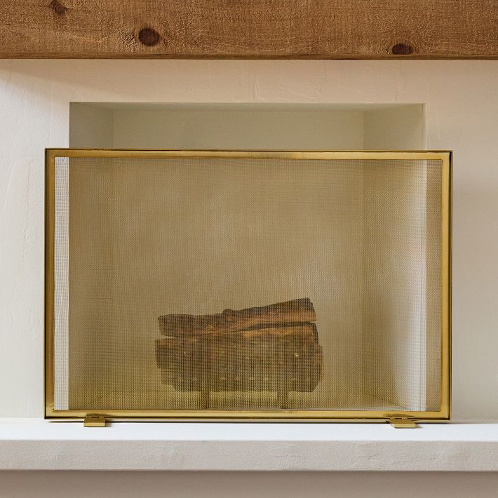 Thin Metal Fireplace Screen West Elm