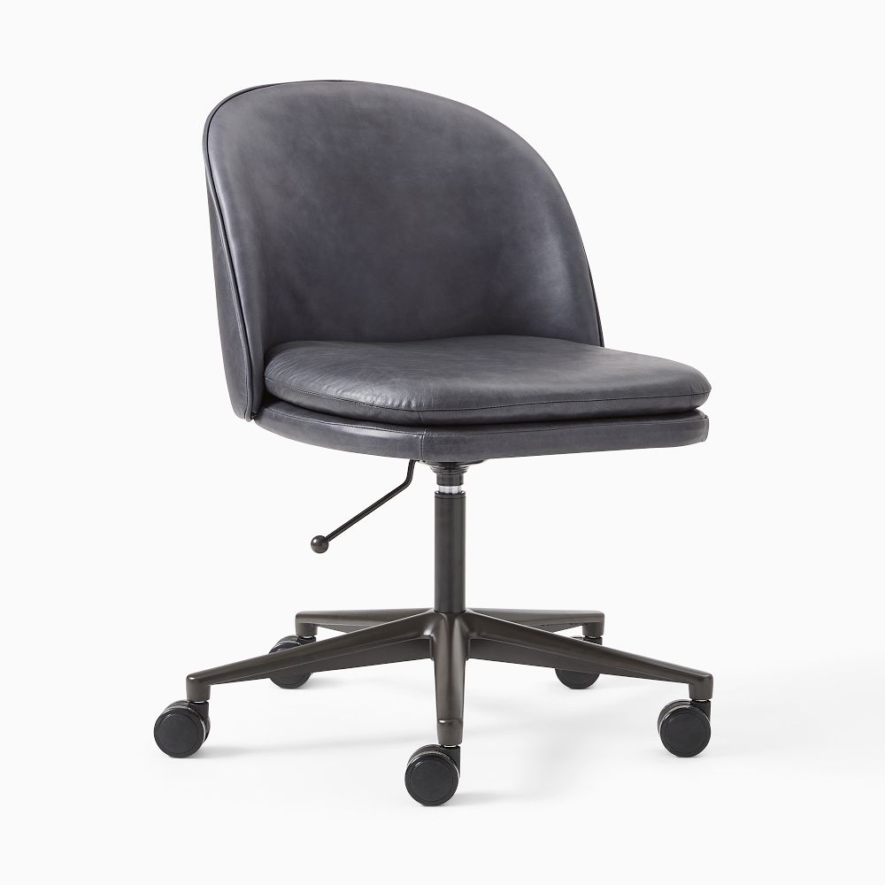 Wayne Leather Swivel Office Chair West Elm