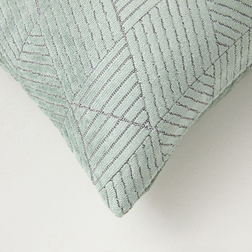Geo Facet Jacquard Velvet Pillow Cover West Elm