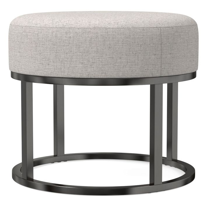Box Frame Round Ottoman West Elm