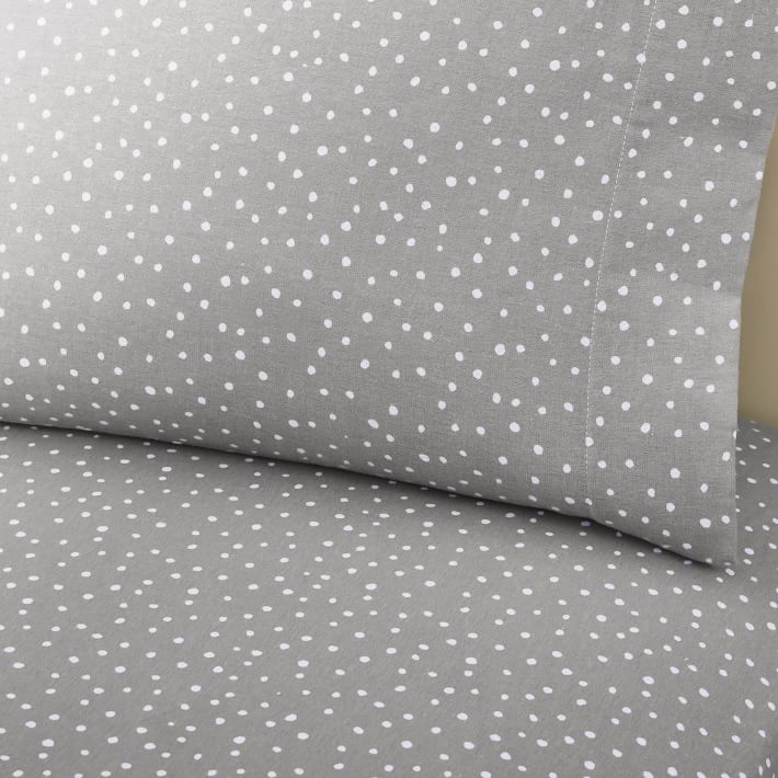 Organic Flannel Tossed Dots Sheet Set 