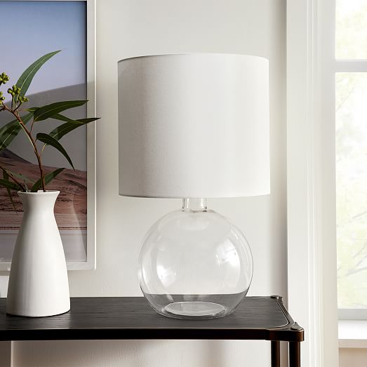 west elm deco glass table lamp