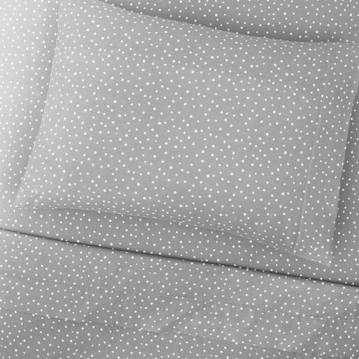 Organic Flannel Tossed Dots Sheet Set 