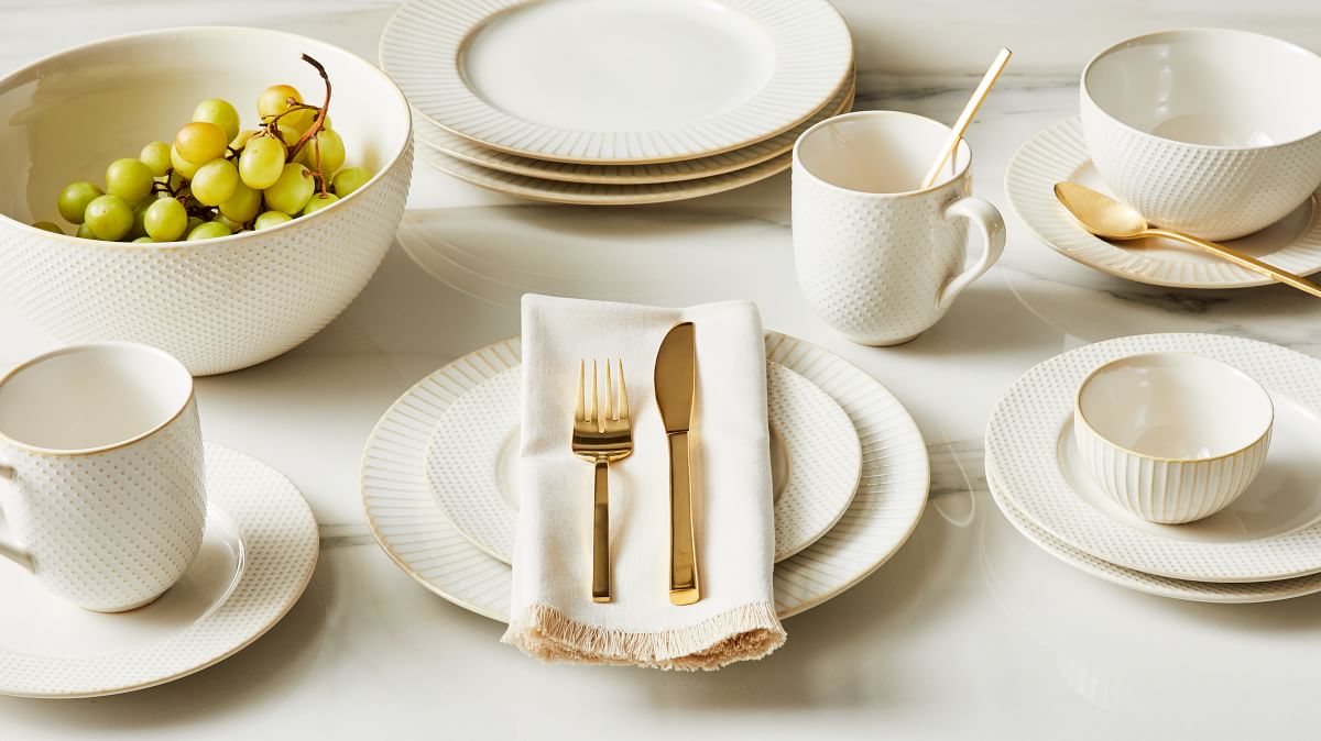 Textured Stoneware Dinnerware (Set of 16) West Elm