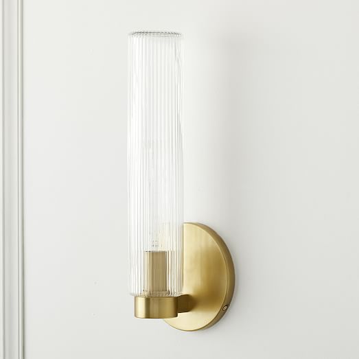 ribbed glass sconce