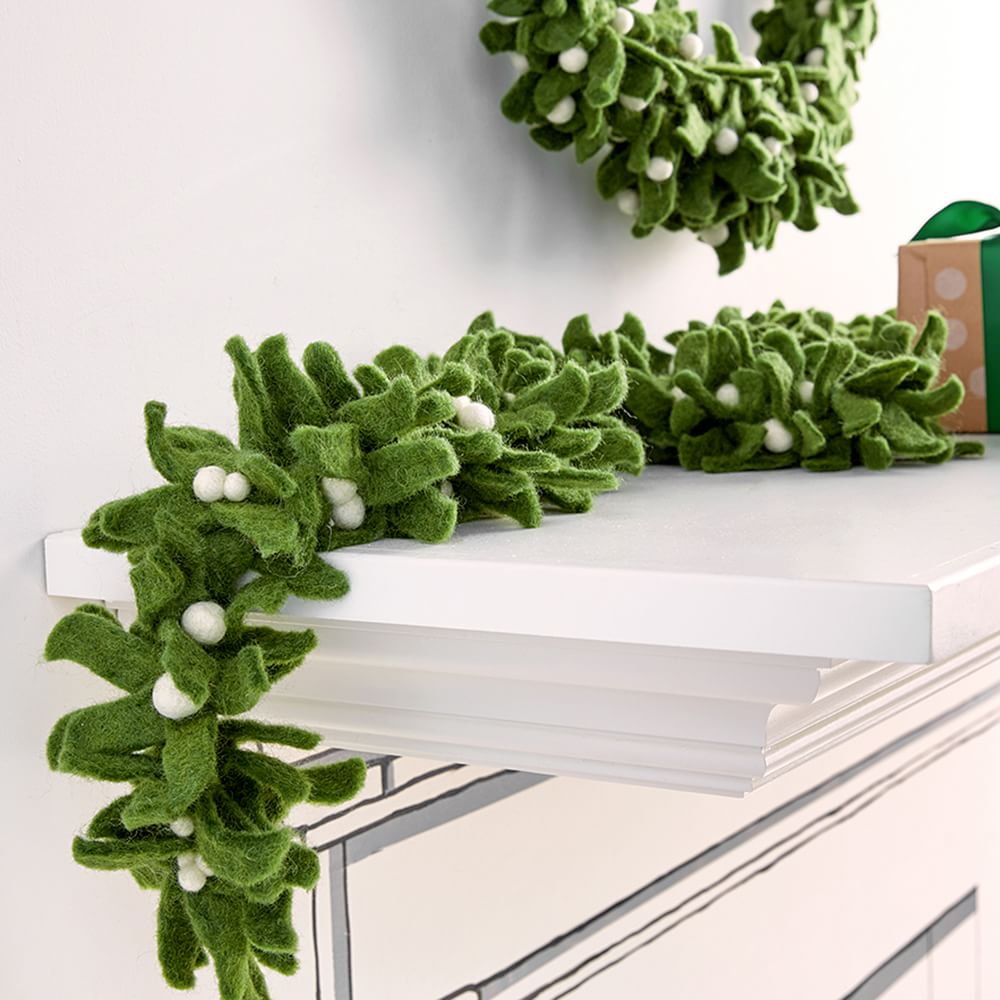 Felt Mistletoe Garland West Elm