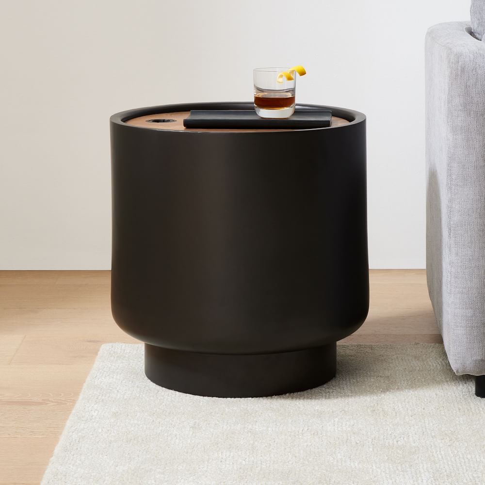 drum storage end table