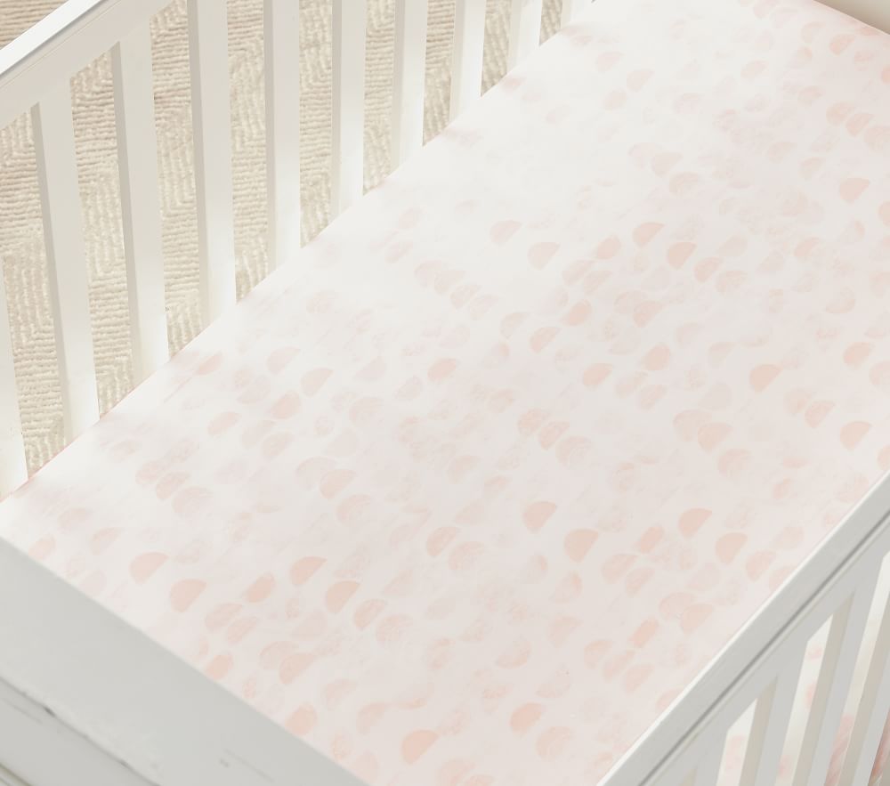 Organic Half Moon Crib Fitted Sheet Platinum, Baby Bedding West Elm