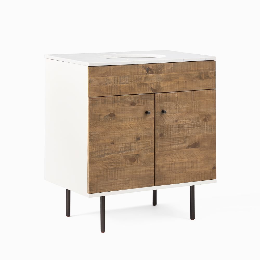 Reclaimed Wood & Lacquer Single Bathroom Vanity West Elm
