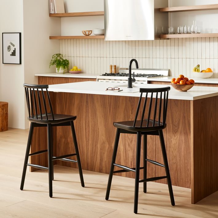 black windsor counter stools