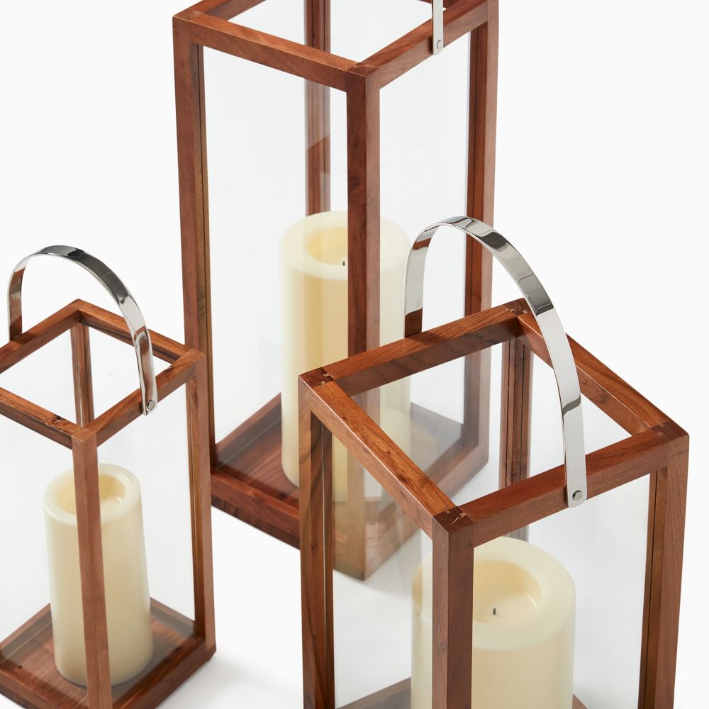 Simple Mango Wood Lanterns West Elm