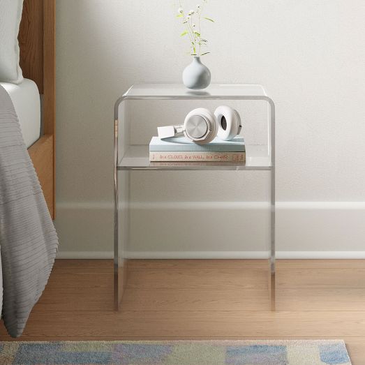 acrylic nightstand with drawer