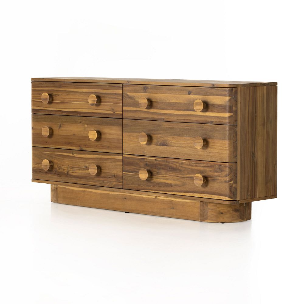Rounded Wood Base 6Drawer Dresser (70") West Elm