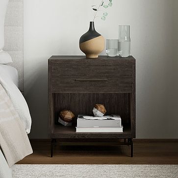 washed oak nightstand