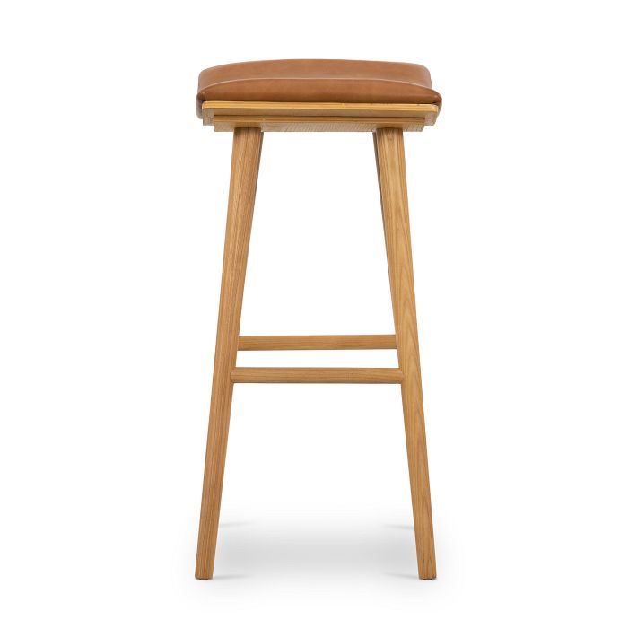 oak leather bar stools