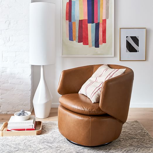 crescent swivel chair west elm