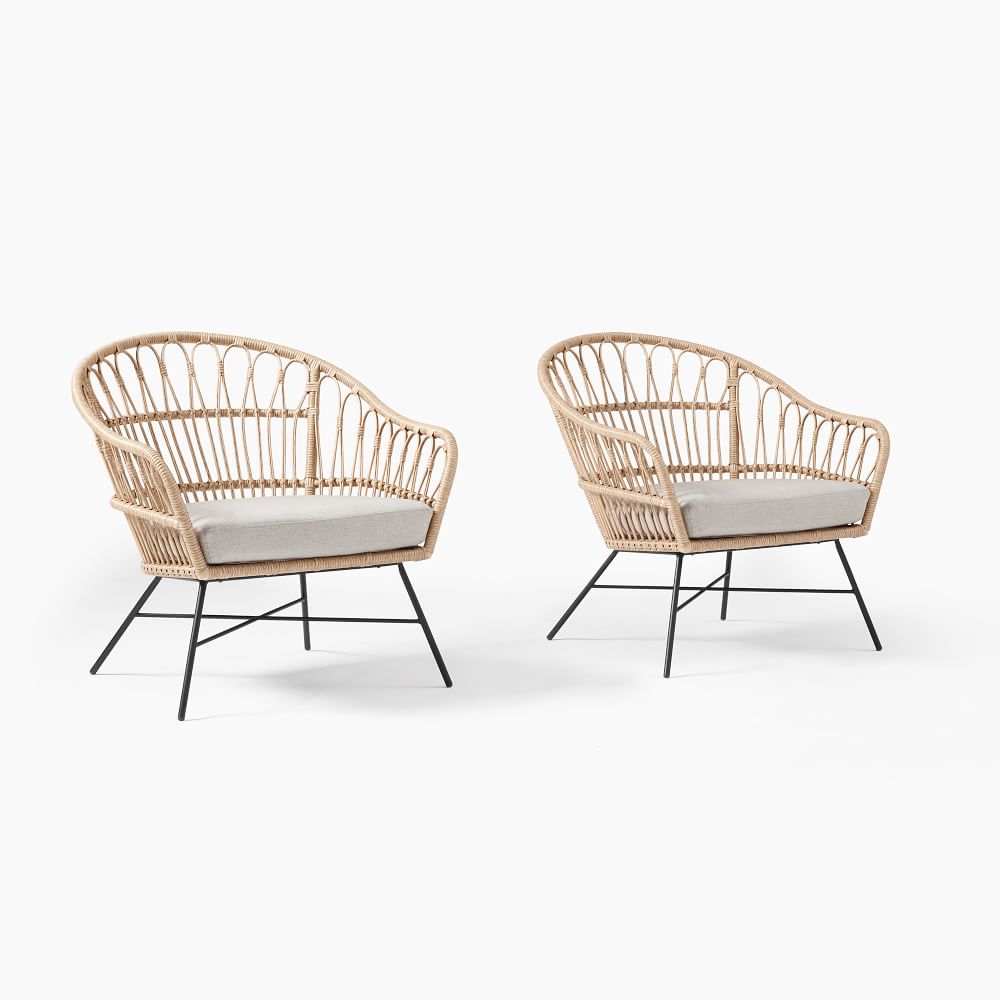 Palma Outdoor Rattan Lounge Chair (Set of 2) | West Elm