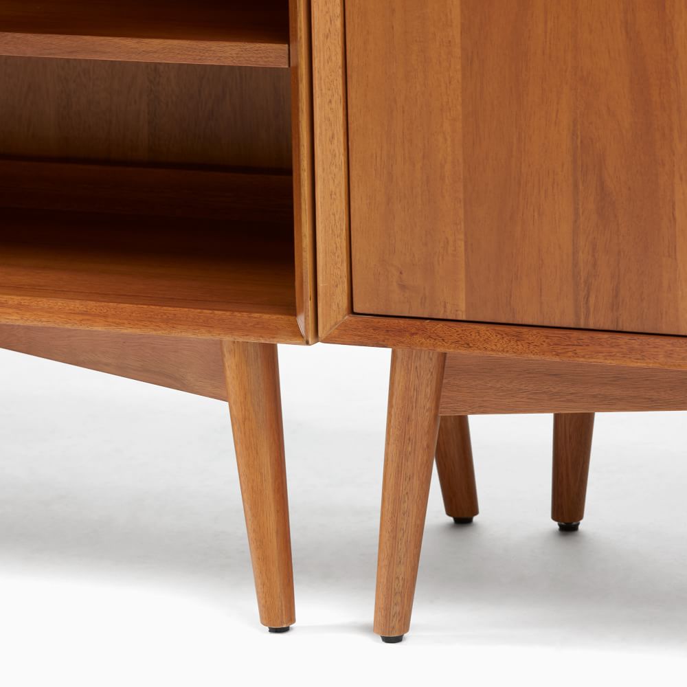 MidCentury Peninsula Desk w/ Open Hutches (105") West Elm