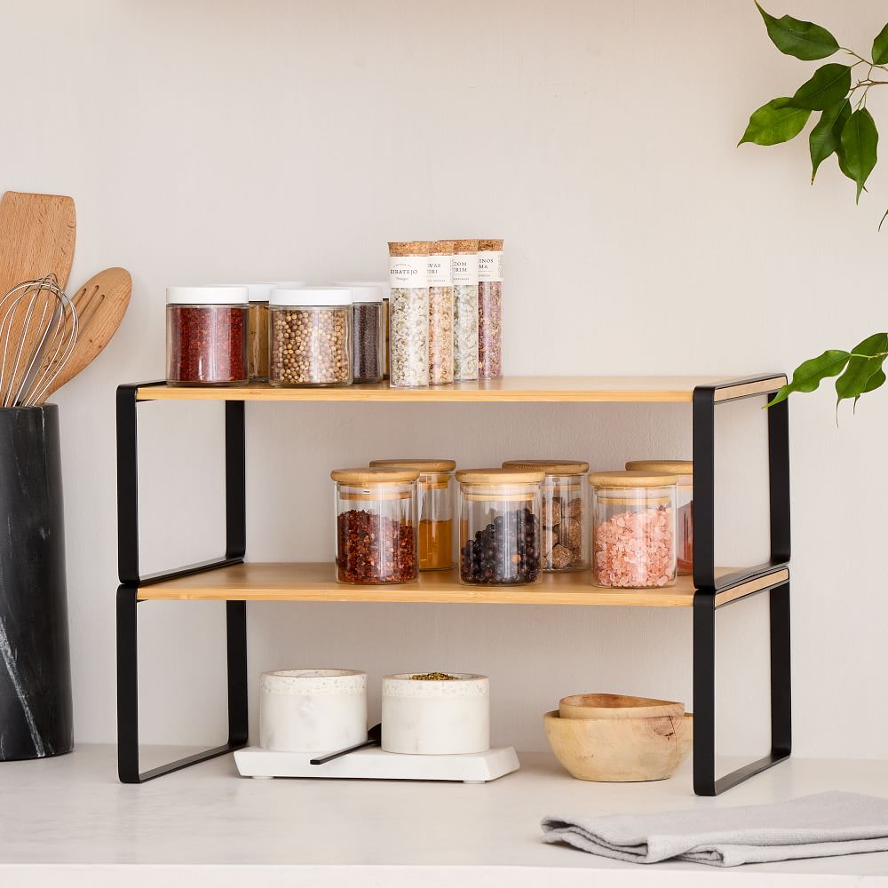 mDesign Bamboo Risers (Set of 2) West Elm