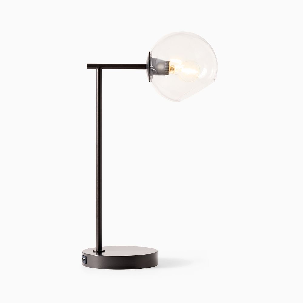 Staggered Glass USB Table Lamp (20") Clear West Elm