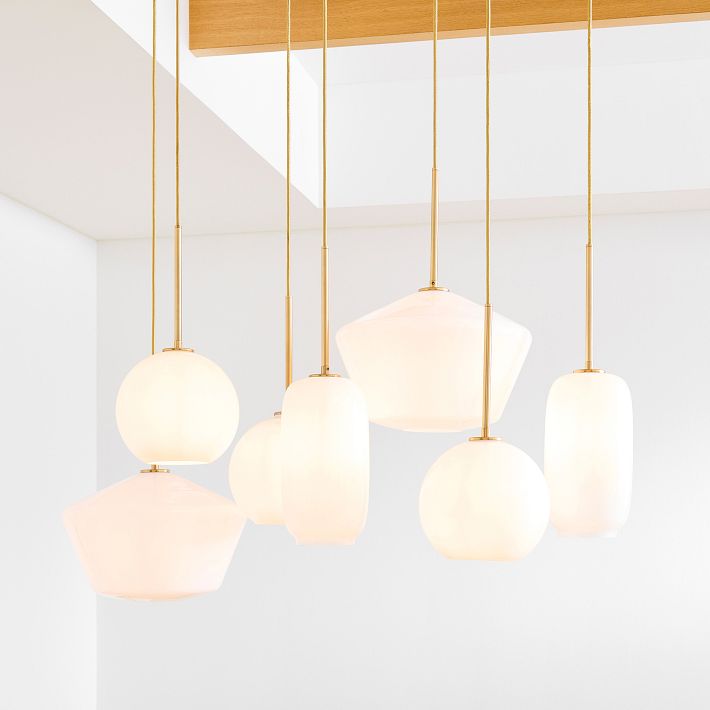 west elm milk glass chandelier