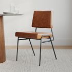 wire frame leather dining chair