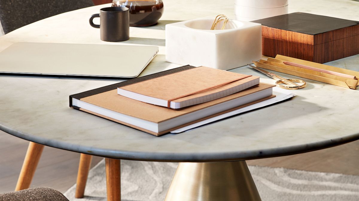 Silhouette Pedestal Marble Round Dining Table (44", 48", 60") West Elm