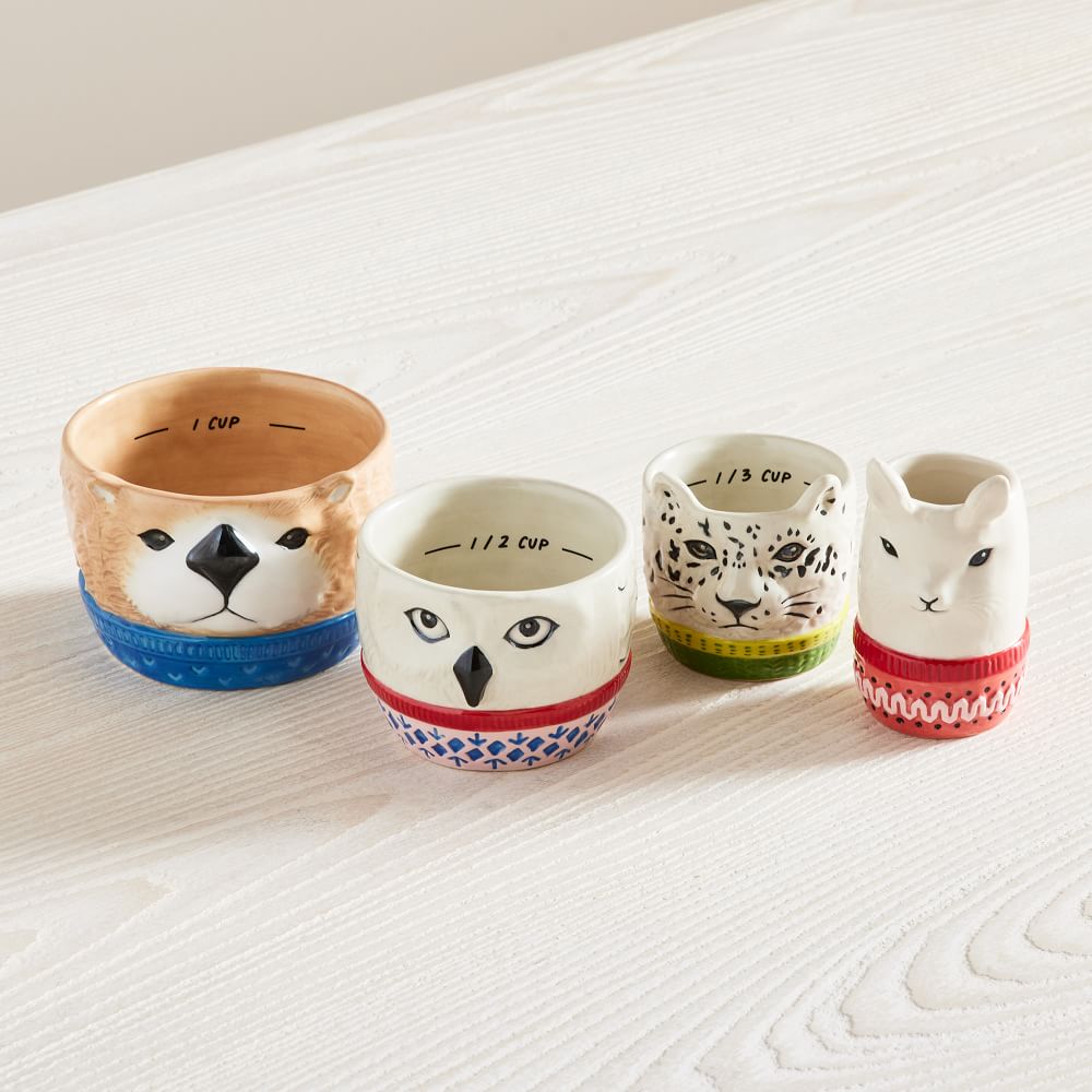 Dapper Animal Ceramic Measuring Cups West Elm