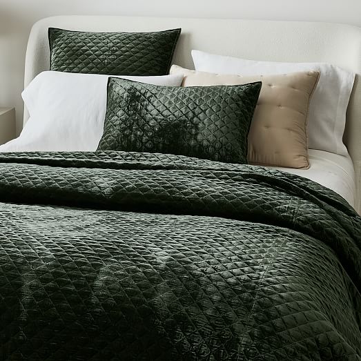 Juliet Agave Velvet Full/Queen Quilt Reviews Crate Barrel