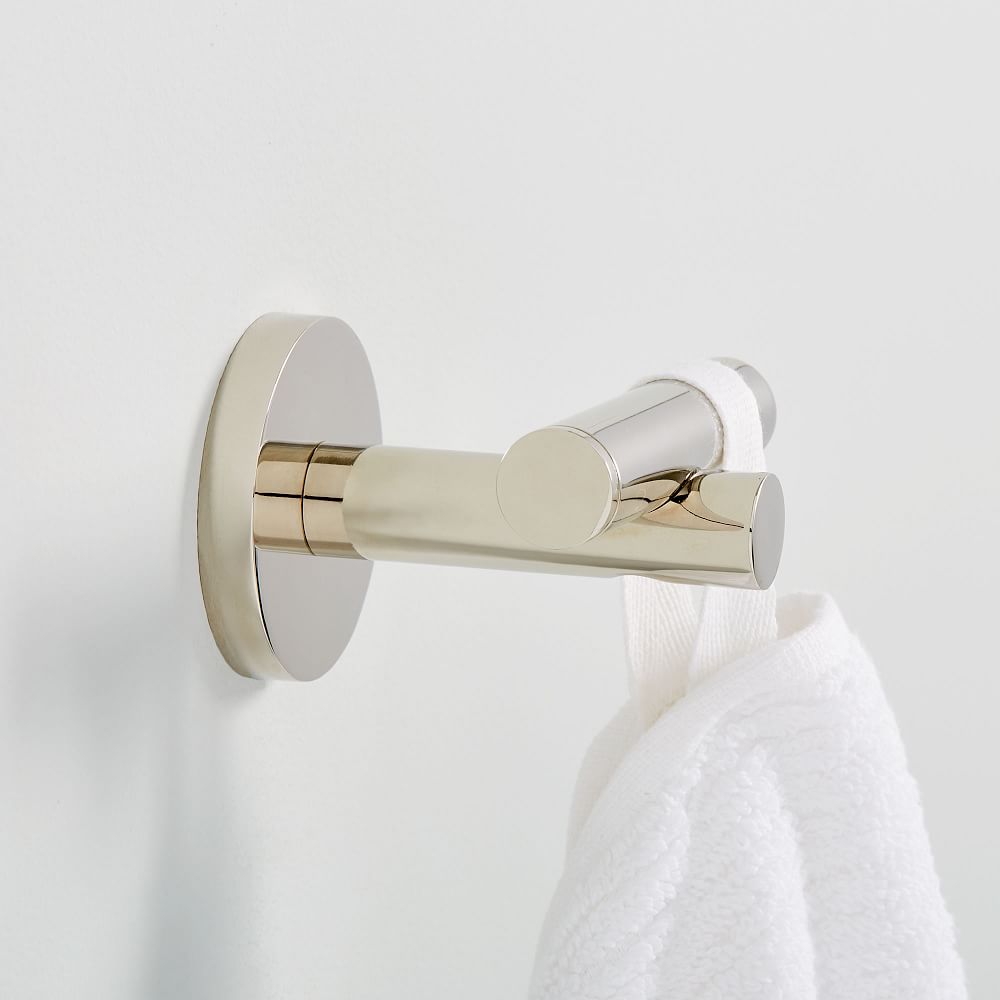 Modern Overhang Bath Hardware Polished Nickel, Bathroom Hardware