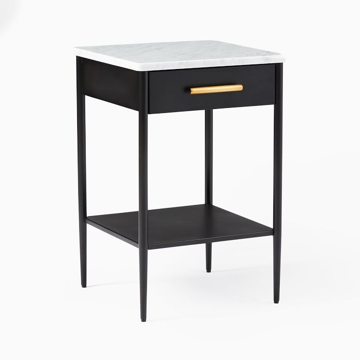 west elm black metal nightstand