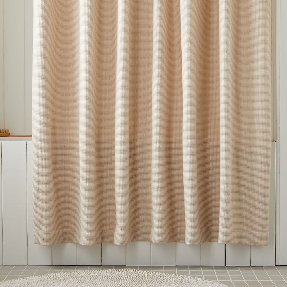 Organic Mini WaffleWeave Shower Curtain West Elm